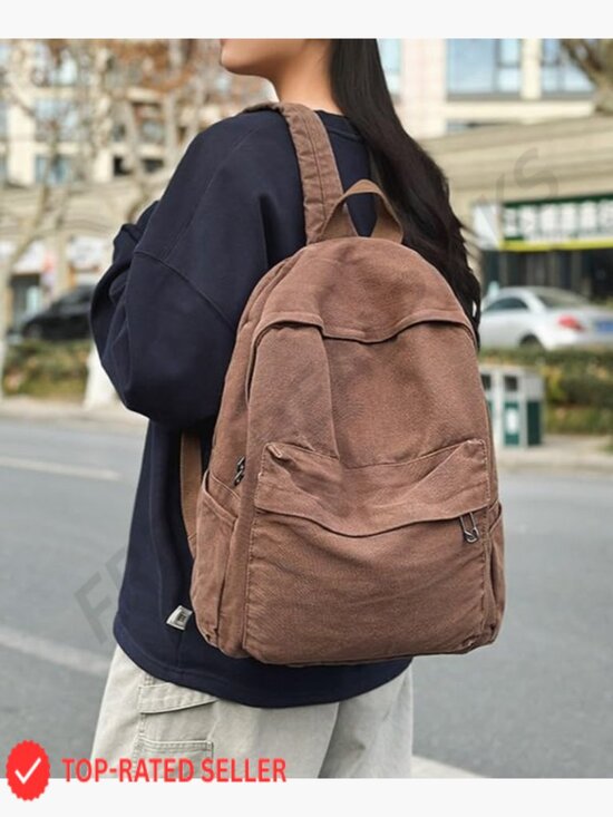 Canvas Backpack Vintage College Laptop Bag Hippie Grunge Casual Travel Rucksack main image 4